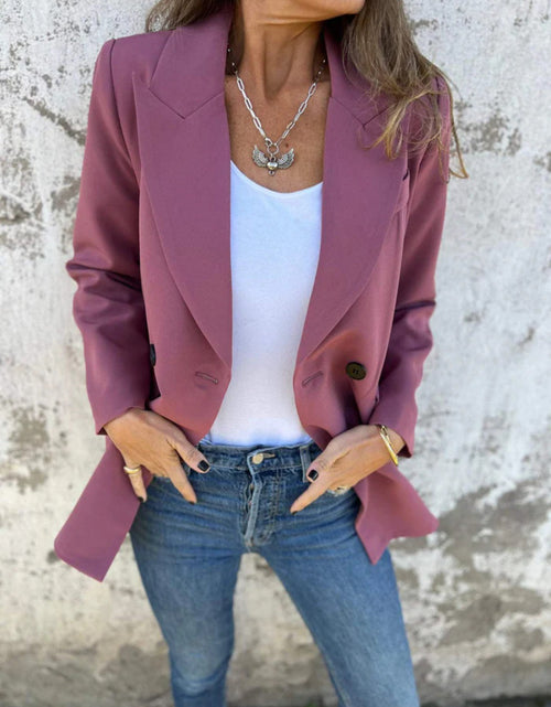 Load image into Gallery viewer, Full Size Collared Neck Long Sleeve Blazer
