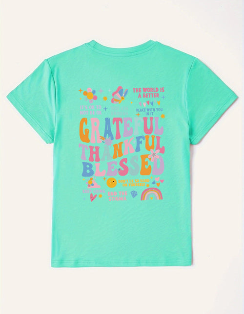 Load image into Gallery viewer, Letter Graphic Round Neck Short Sleeve T-Shirt
