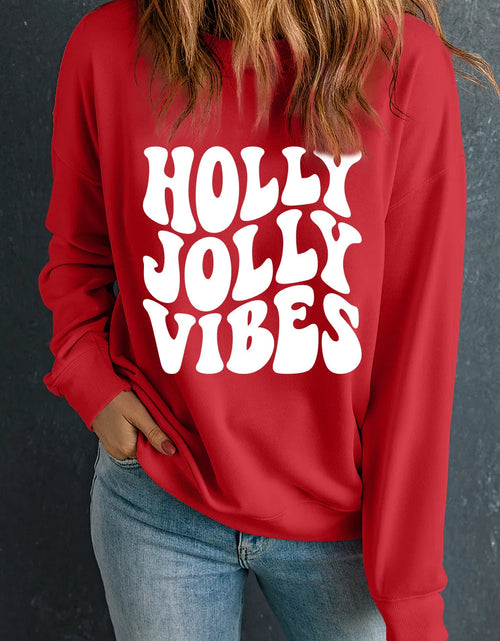 Load image into Gallery viewer, Letter Graphic Round Neck Long Sleeve Sweatshirt
