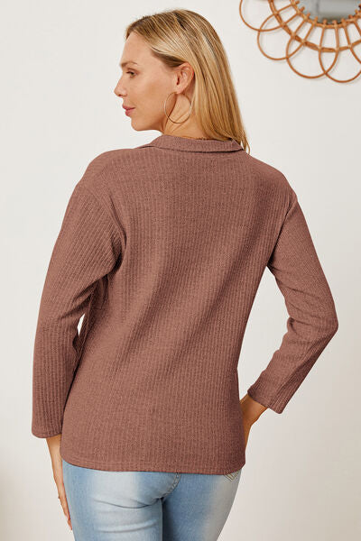 Load image into Gallery viewer, Collared Neck Dropped Shoulder T-Shirt
