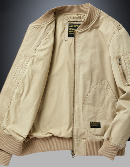 Load image into Gallery viewer, Men's Plus Size Zip Up Baseball Collar Bomber Jacket
