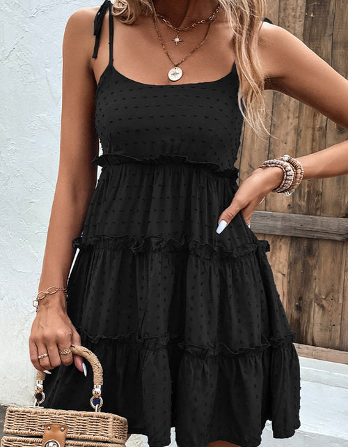 Load image into Gallery viewer, Shiny Frill Spaghetti Strap Tiered Dress

