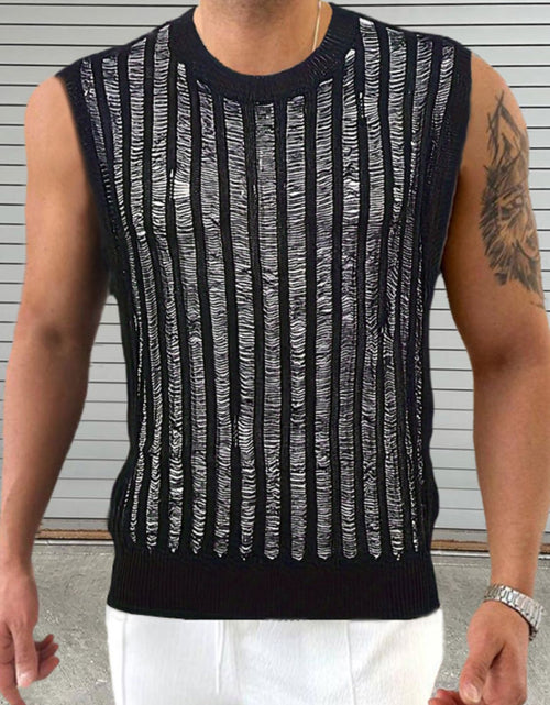 Load image into Gallery viewer, Men's Round Neck Hollow Out Sleeveless Top
