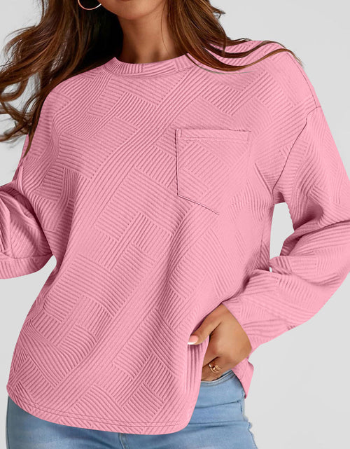 Load image into Gallery viewer, Full Size Texture Round Neck Long Sleeve Sweatshirt
