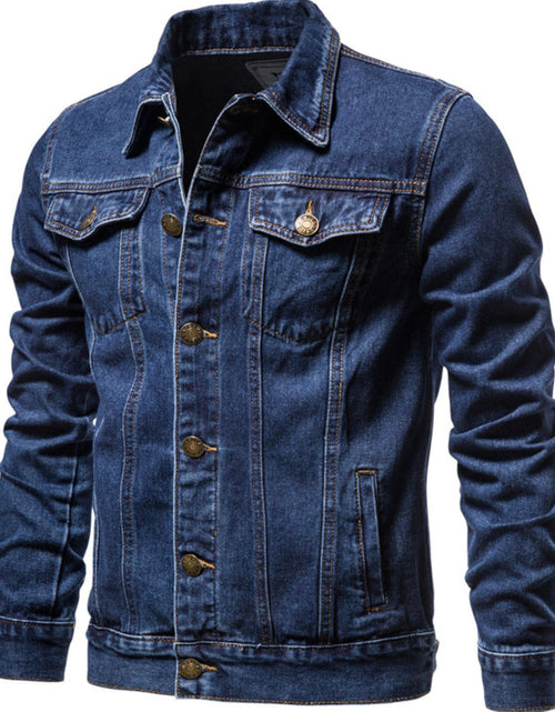 Load image into Gallery viewer, Men's Button Down Long Sleeve Denim Jacket

