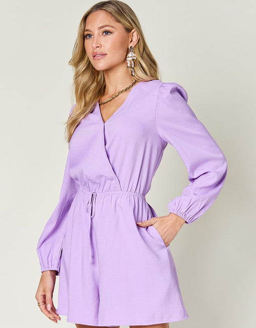 Load image into Gallery viewer, Double Take Full Size Drawstring Long Sleeve Romper

