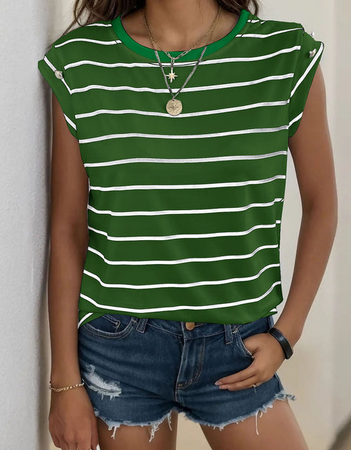 Load image into Gallery viewer, Perfee Decorative Button Round Neck T-Shirt
