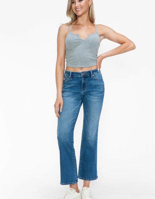 Load image into Gallery viewer, bytos Full Size Cat's Whiskers Mid Rise Ankle Jeans
