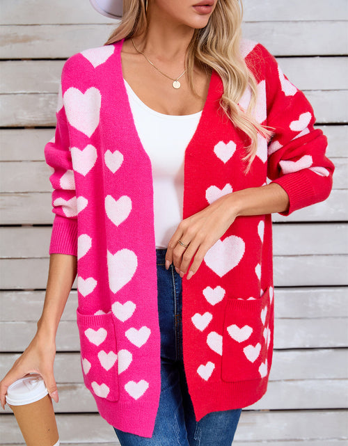 Load image into Gallery viewer, Angel Wings Heart Open Front Long Sleeve Cardigan
