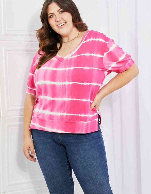 Load image into Gallery viewer, Yelete Full Size Oversized Fit V-Neck Striped Top
