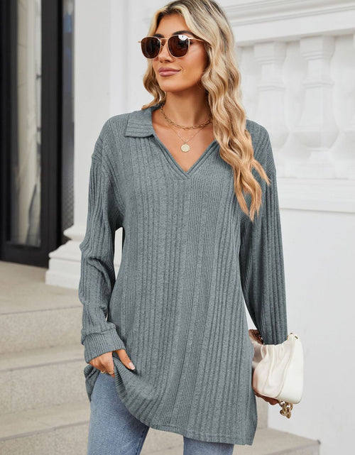 Load image into Gallery viewer, Slit Johnny Collar Long Sleeve T-Shirt
