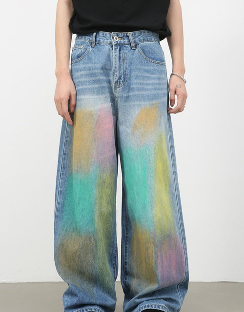 Load image into Gallery viewer, Men's Contrast Wide Leg Jeans
