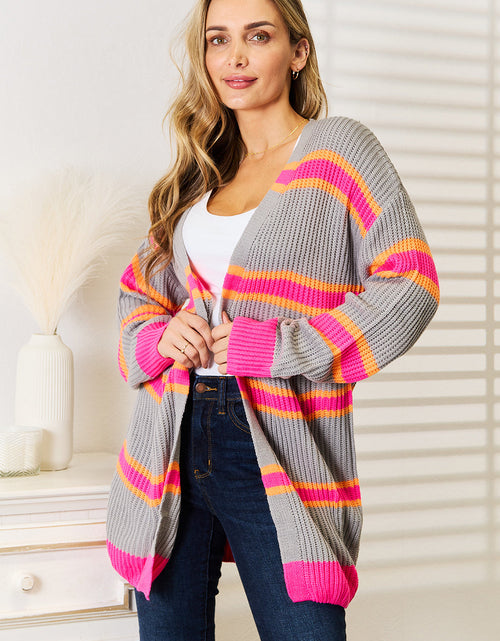 Load image into Gallery viewer, Woven Right Ribbed Long Sleeve Cardigan
