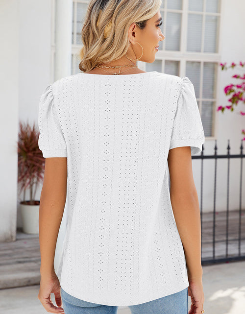 Load image into Gallery viewer, Eyelet Puff Sleeve T-Shirt
