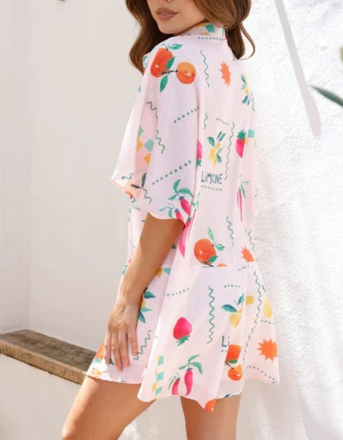 Load image into Gallery viewer, Printed Collared Neck Half Sleeve Romper
