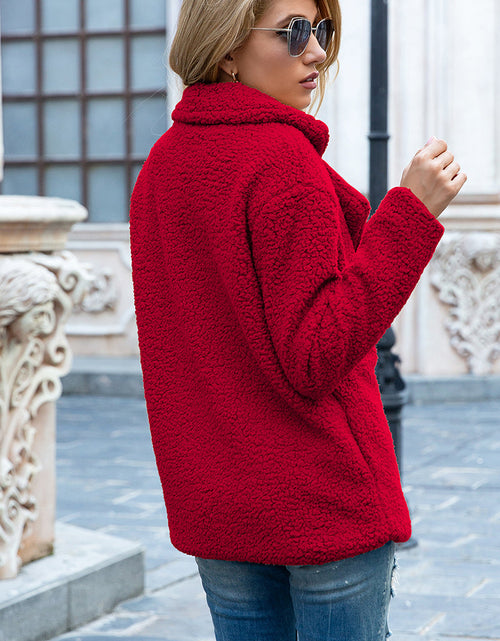 Load image into Gallery viewer, Ivy Lane Full Size Lapel Collar Sherpa Coat

