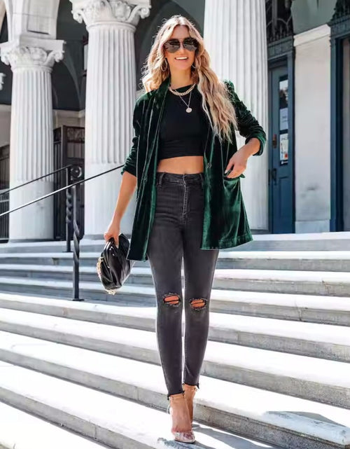 Load image into Gallery viewer, Button Up Long Sleeve Blazer with Pocket
