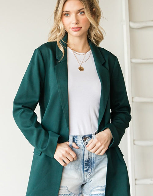 Load image into Gallery viewer, First Love Full Size Open Front Long Sleeve Blazer with Pockets
