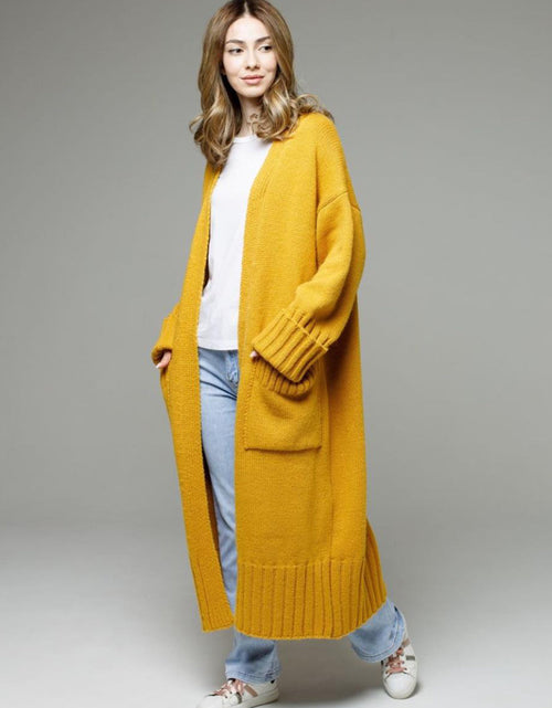 Load image into Gallery viewer, Pocketed Open Front Dropped Shoulder Cardigan

