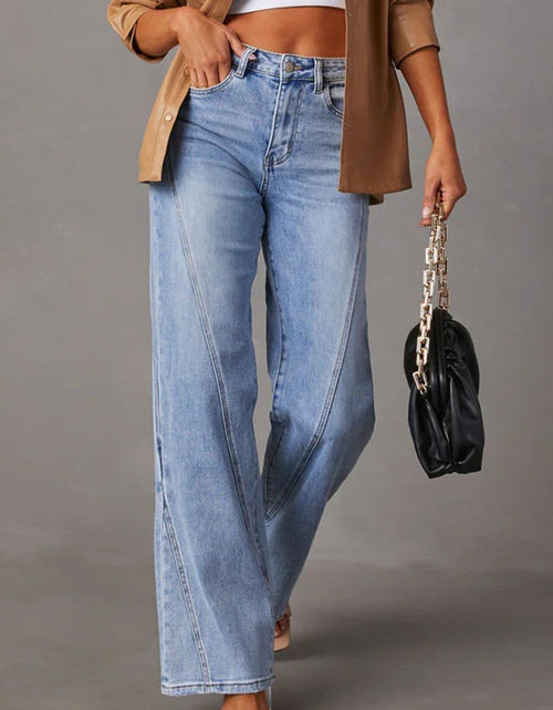 Load image into Gallery viewer, High Waist Straight Jeans with Pockets
