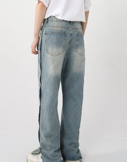Load image into Gallery viewer, Side Slit Baggy Jeans with Pockets
