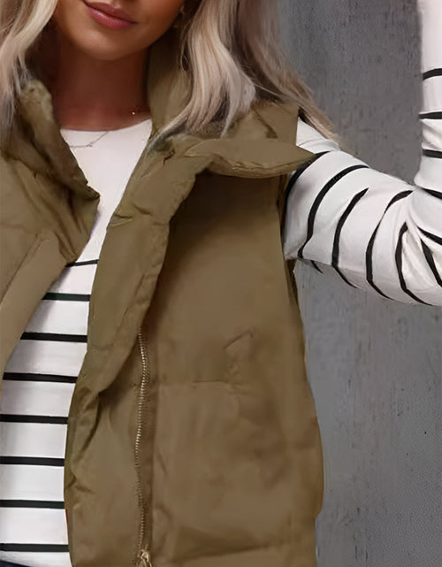 Load image into Gallery viewer, Zip Up Vest Coat with Pockets
