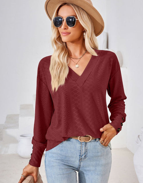 Load image into Gallery viewer, V-Neck Long Sleeve Blouse
