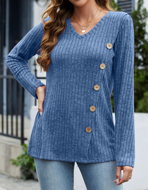 Load image into Gallery viewer, V-Neck Long Sleeve T-Shirt
