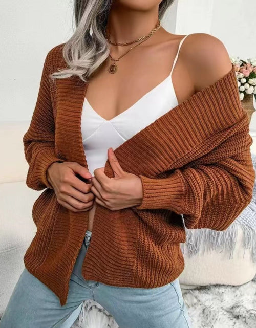 Load image into Gallery viewer, Open Front Lantern Sleeve Cardigan
