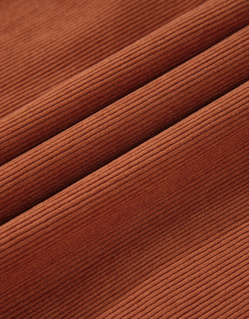 Load image into Gallery viewer, Corduroy Quarter Snap Three-Quarter Sleeve Dress
