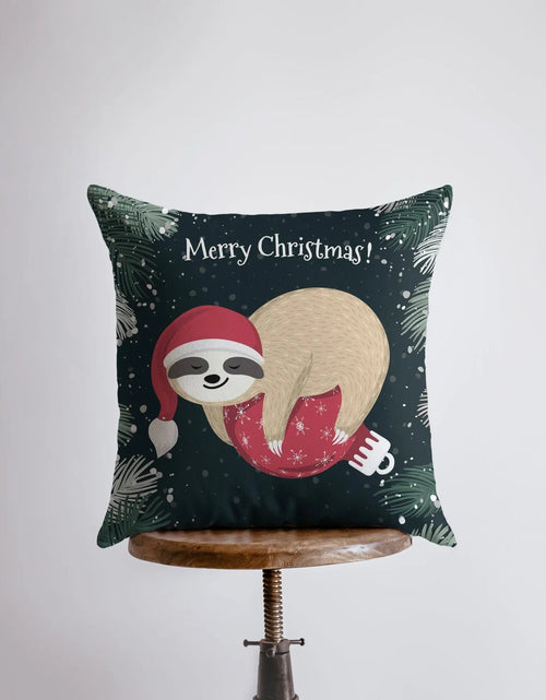 Load image into Gallery viewer, A Merry Little Christmas Sloth | Pillow Cover |  Christmas Decor | Christmas Throw Pillows | Couch Cushions | Sofa Pillows | Gift for Her by UniikPillows
