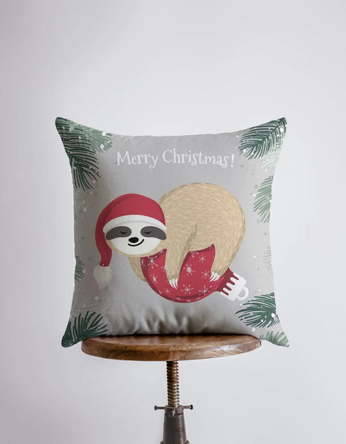 Load image into Gallery viewer, A Merry Little Christmas Sloth | Pillow Cover |  Christmas Decor | Christmas Throw Pillows | Couch Cushions | Sofa Pillows | Gift for Her by UniikPillows
