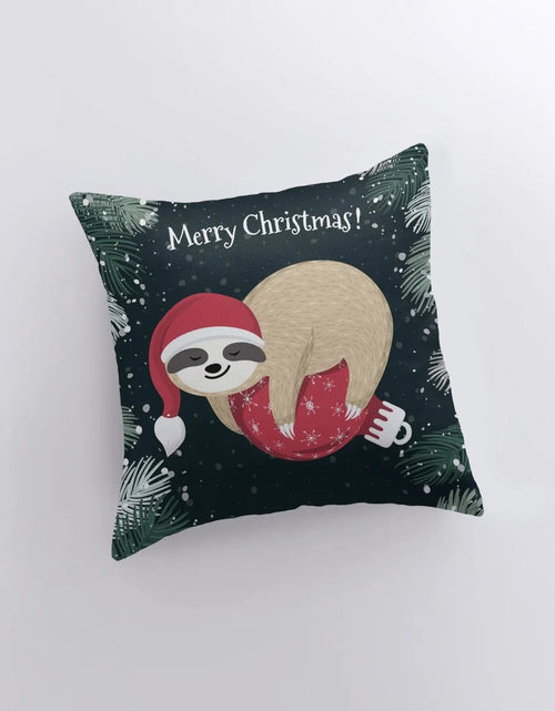 Load image into Gallery viewer, A Merry Little Christmas Sloth | Pillow Cover |  Christmas Decor | Christmas Throw Pillows | Couch Cushions | Sofa Pillows | Gift for Her by UniikPillows
