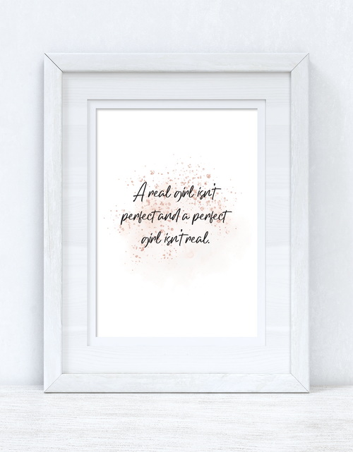 Load image into Gallery viewer, A Real Girl Rose Gold Inspirational Wall Home Decor Print by WinsterCreations™ Official Store

