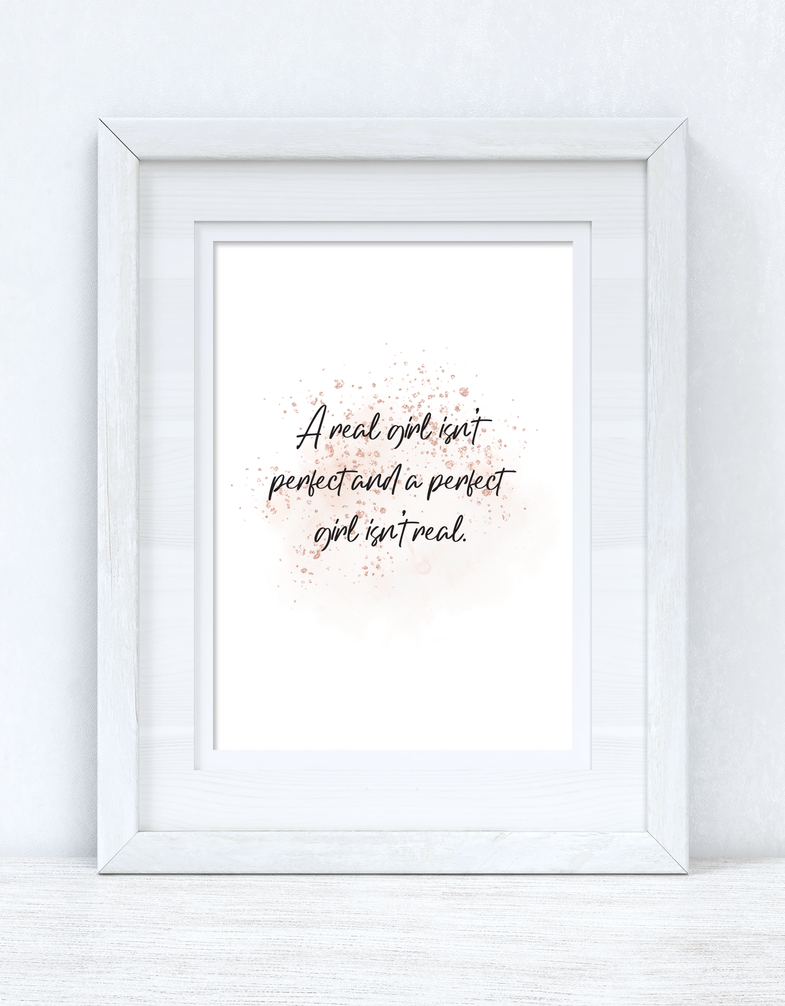 A Real Girl Rose Gold Inspirational Wall Home Decor Print by WinsterCreations™ Official Store