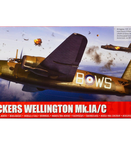 Level 3 Model Kit Vickers Wellington Mk.IA/C Bomber Aircraft with 2 Scheme Options 1/72 Plastic Model Kit by Airfix