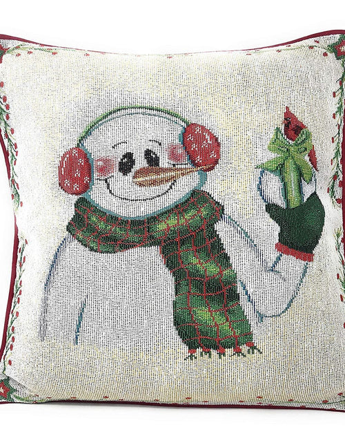 Load image into Gallery viewer, DaDa Bedding Set of 4 Pieces - Magical Santa Snowman Gingerbread Christmas Holiday Tapestry Throw Pillow Covers Bundle Pack - 16" x 16" by DaDa Bedding Collection
