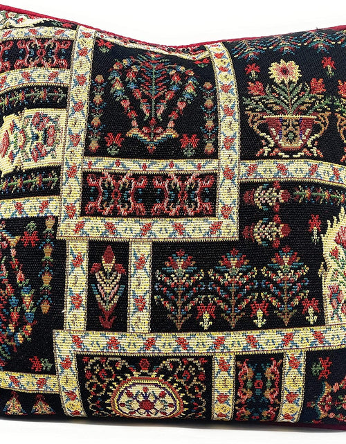 Load image into Gallery viewer, DaDalogy Bedding Dark Noir Botanical Mughal Floral Vintage Fleur Tapestry Throw Pillow Covers 16" (18197) by DaDa Bedding Collection
