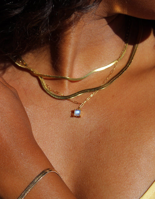 Load image into Gallery viewer, Moonstone Link Chain Necklace by Toasted Jewelry
