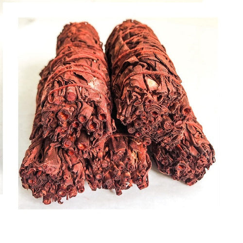 Load image into Gallery viewer, Dragon's Blood White Sage Smudge 4 inch Stick for Smudging -  I piece by OMSutra

