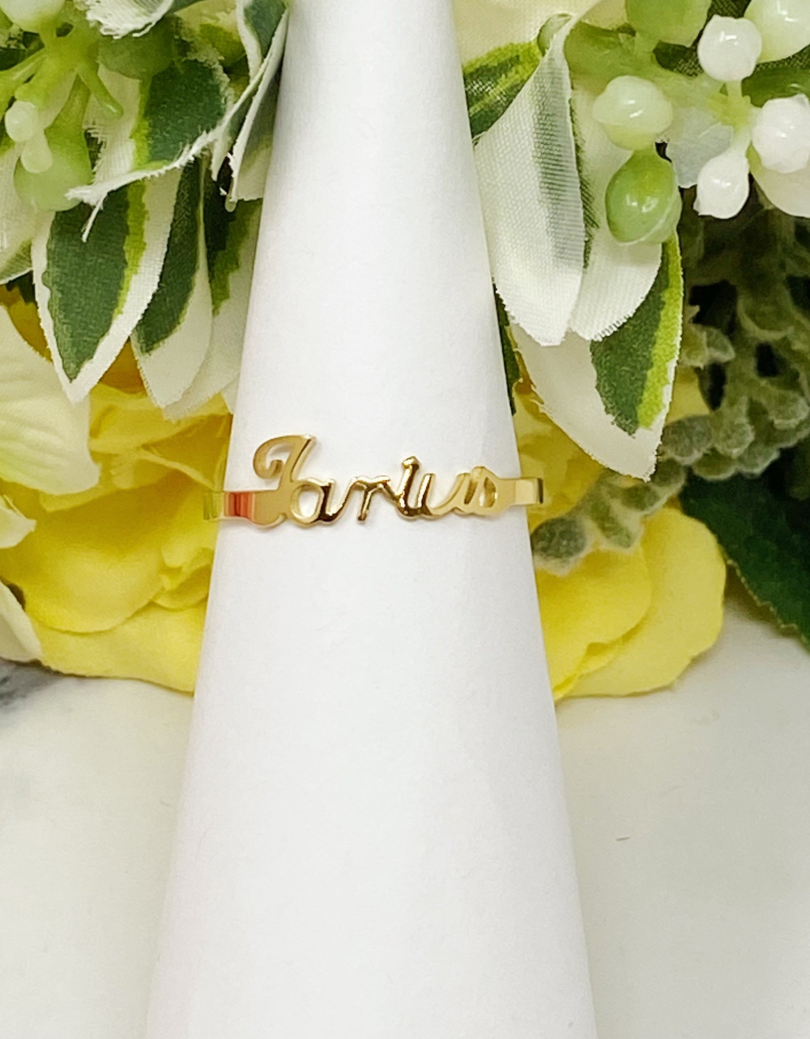 Scripted Zodiac Ring by Ellisonyoung.com