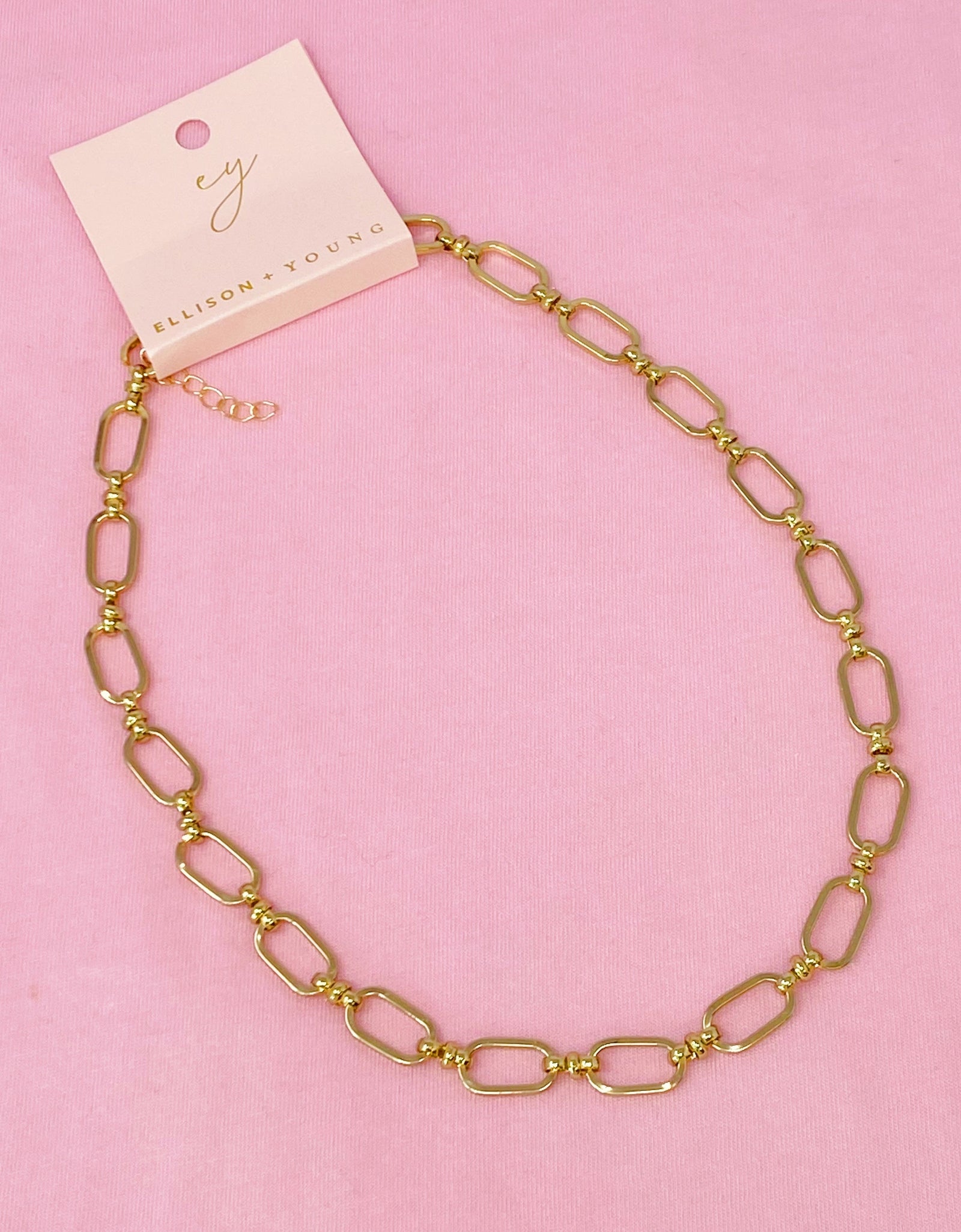 Amber Boxy Chain Necklace by Ellisonyoung.com