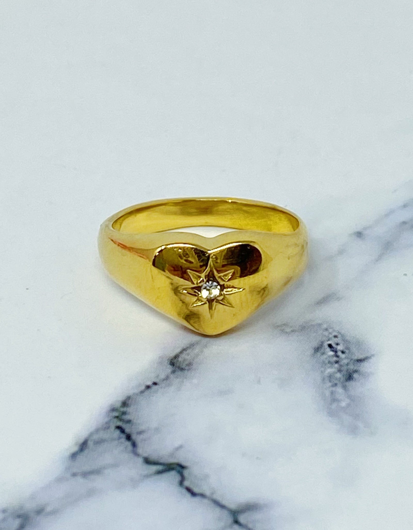 Sunburst Heart Signet Ring by Ellisonyoung.com