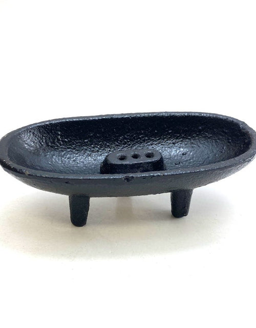 Load image into Gallery viewer, Black Cast Iron Incense Smudge Pot by OMSutra
