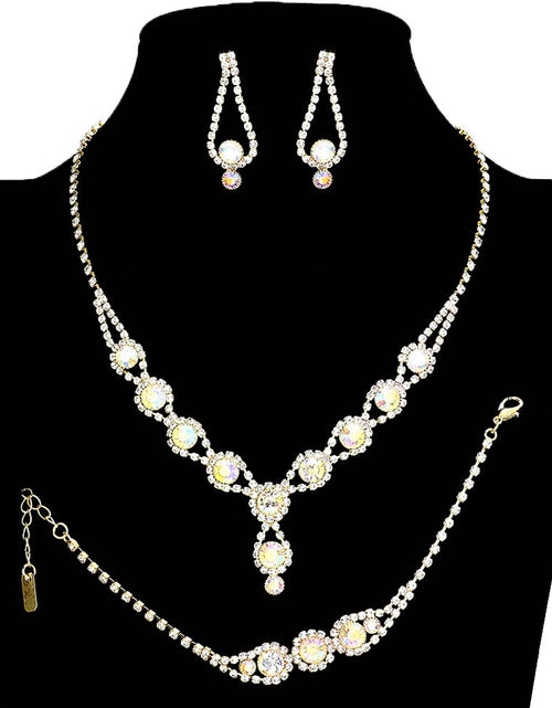 Load image into Gallery viewer, 3PCS Rhinestone Bubble Necklace Jewelry Set by Madeline Love
