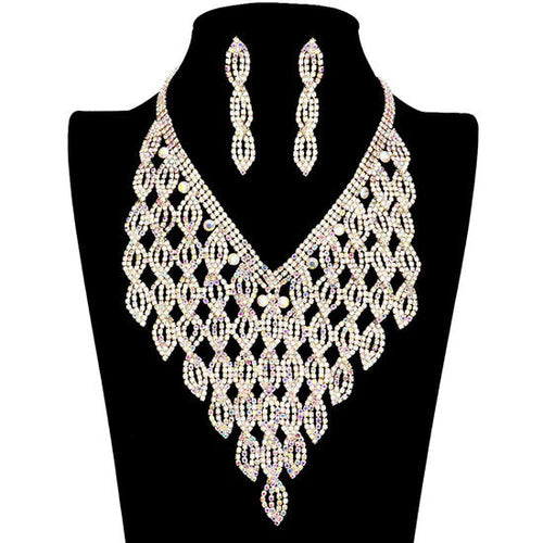 Load image into Gallery viewer, Rhinestone Pave Statement Evening Necklace by Madeline Love
