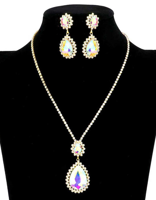 Load image into Gallery viewer, Teardrop Accented Rhinestone Necklace by Madeline Love
