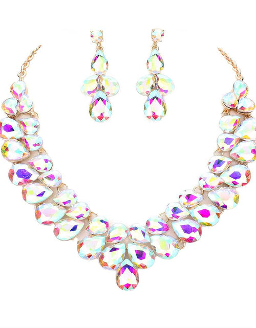 Load image into Gallery viewer, Teardrop Stone Cluster Evening Necklace by Madeline Love

