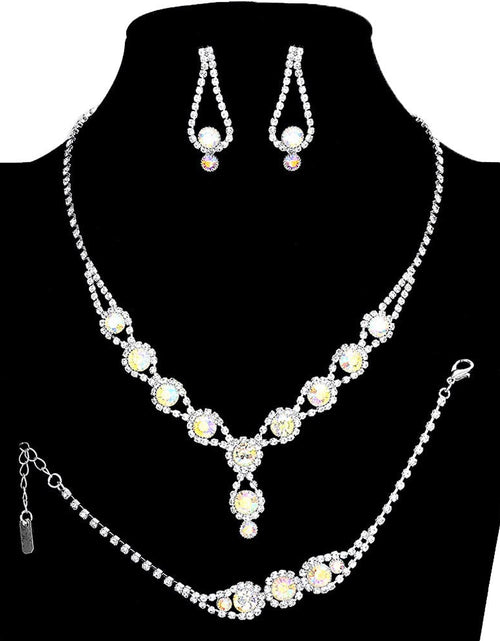 Load image into Gallery viewer, 3PCS Rhinestone Bubble Necklace Jewelry Set by Madeline Love
