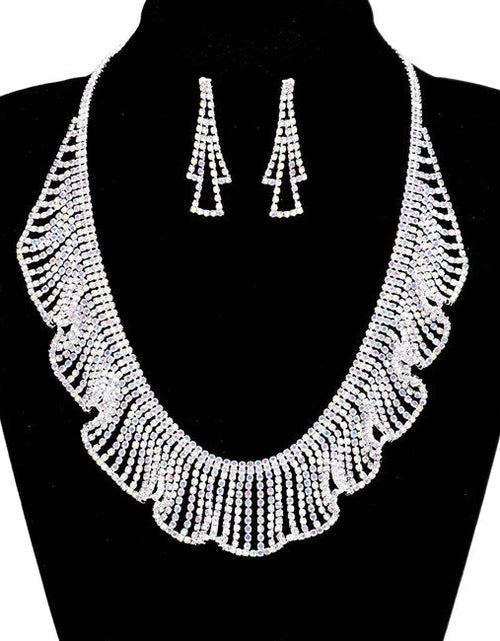 Load image into Gallery viewer, Rhinestone Crystal Bib Necklace by Madeline Love
